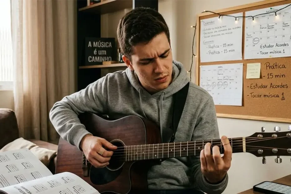 quanto tempo leva para aprender guitarra iniciante estudando acordes