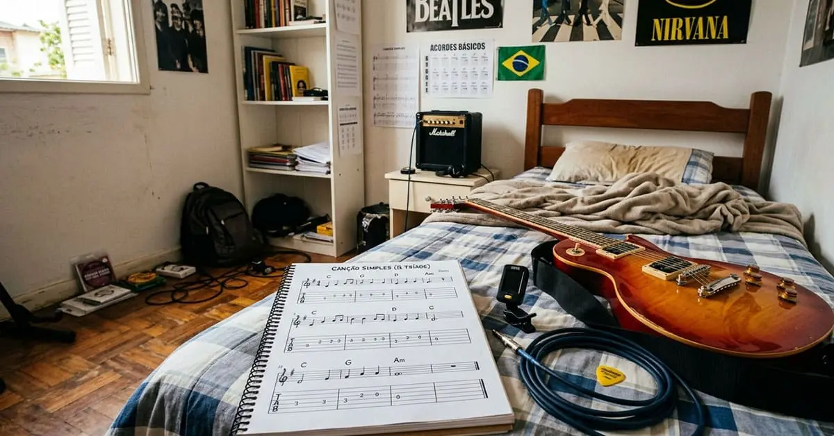 tablatura ou partitura na guitarra comparação entre os dois sistemas