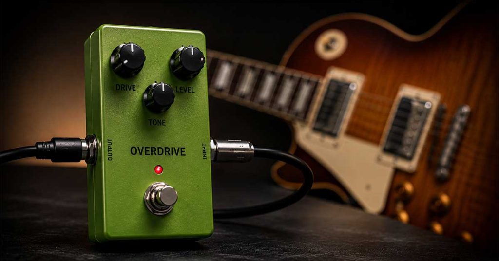 Pedal overdrive de guitarra utilizado para produzir uma saturação suave e dinâmica na cadeia de sinais.